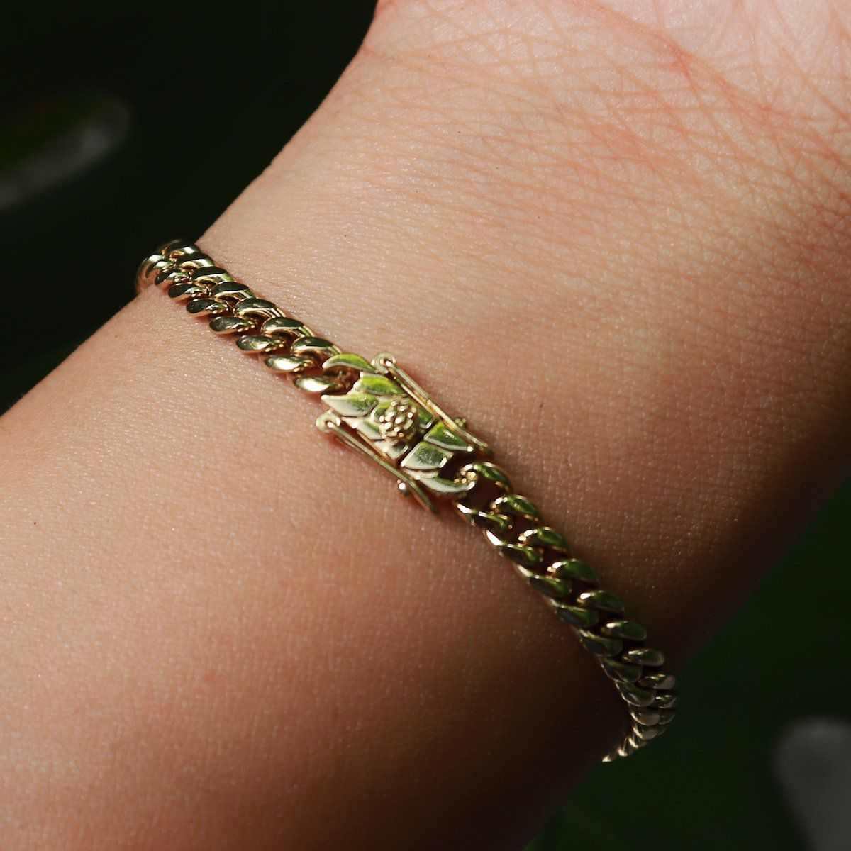 Solid Gold Cuban Bracelet 5mm in Yellow Gold