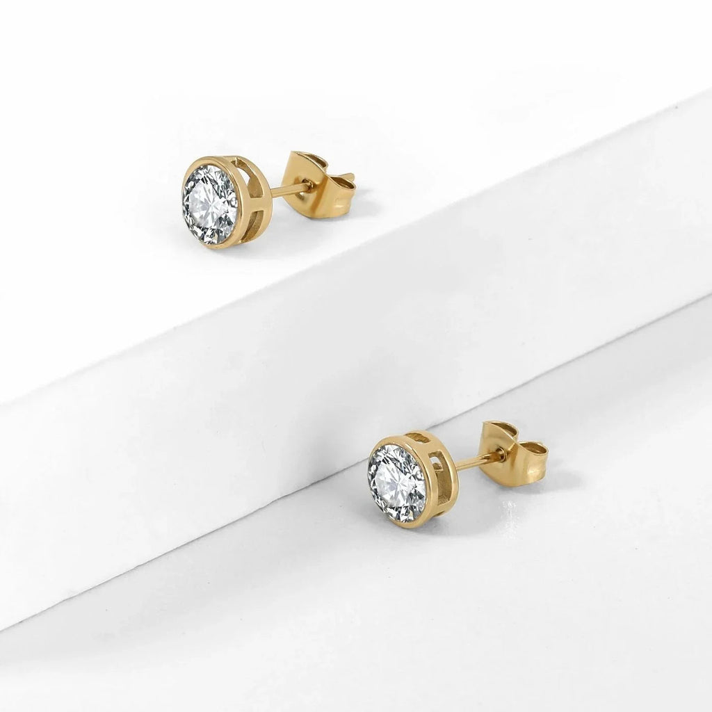 Bezel Stone Earrings