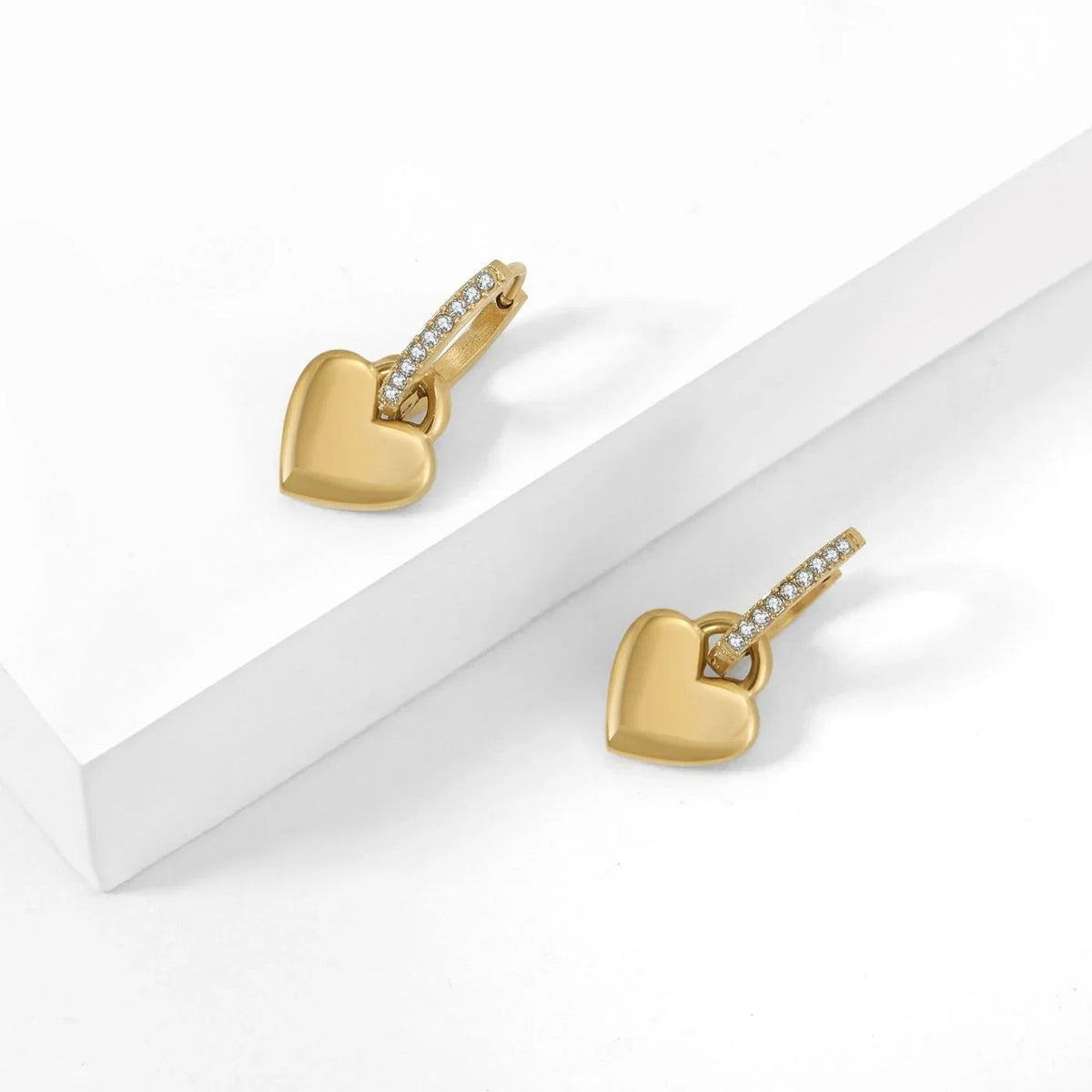 Heart Huggie Hoop Earrings
