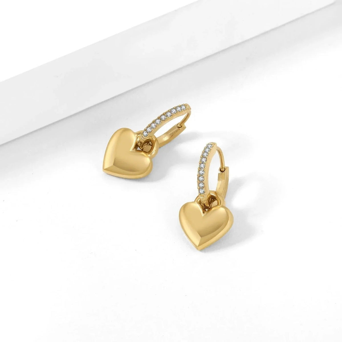Heart Huggie Hoop Earrings