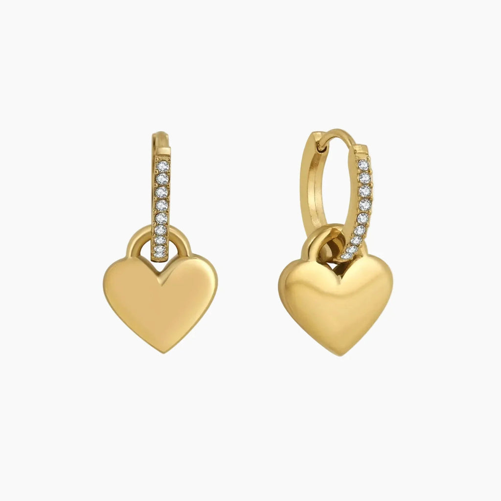 Heart Huggie Hoop Earrings