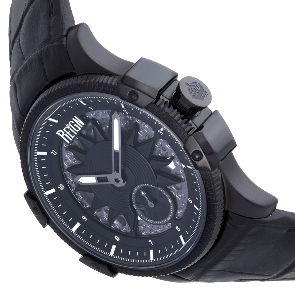 Solstice Automatic Semi-Skeleton Watch - Black