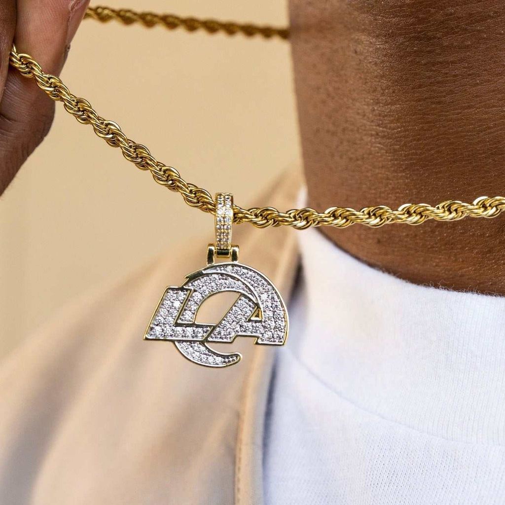Los Angeles Rams Official NFL Micro Logo Pendant - Yellow Gold