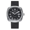 Davenport Engraved-Case Leather-Band Watch w/ Date