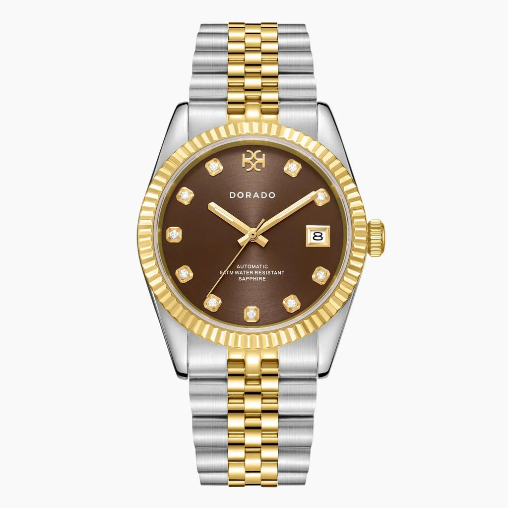 DORADO Two Tone Timeless Watch - Chocolate