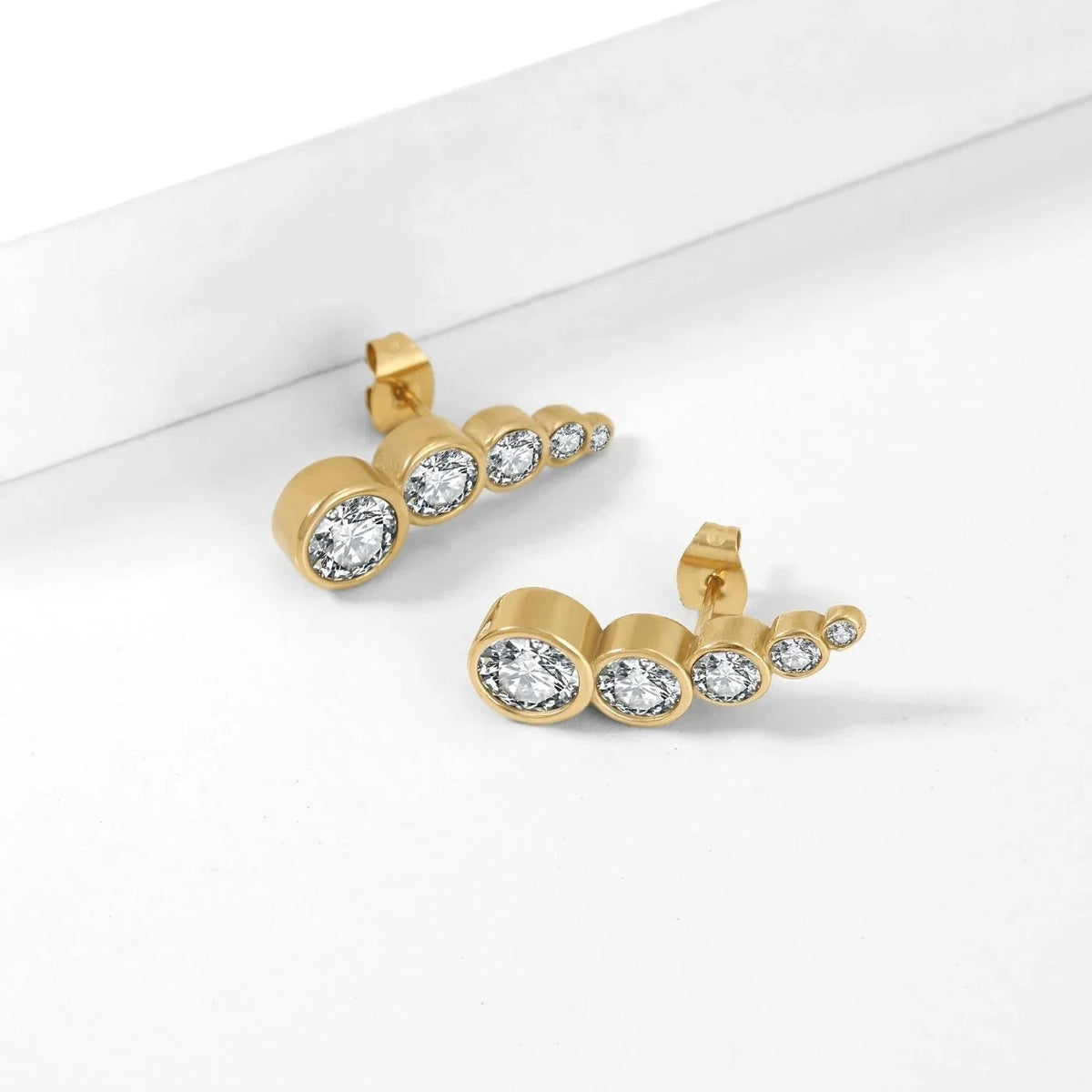 5 Stone Stud Earrings