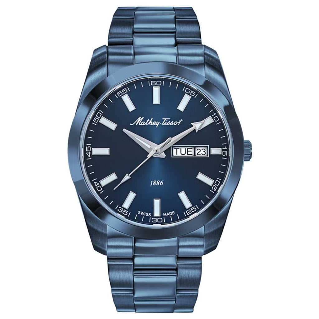 Mathey-Tissot Men's Mathy I Day-Date Blue Dial Watch