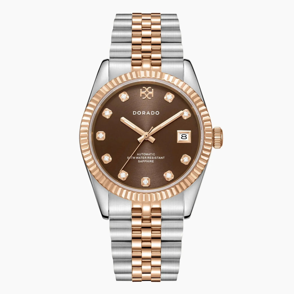 DORADO Rose Two Tone Timeless Watch - Chocolate