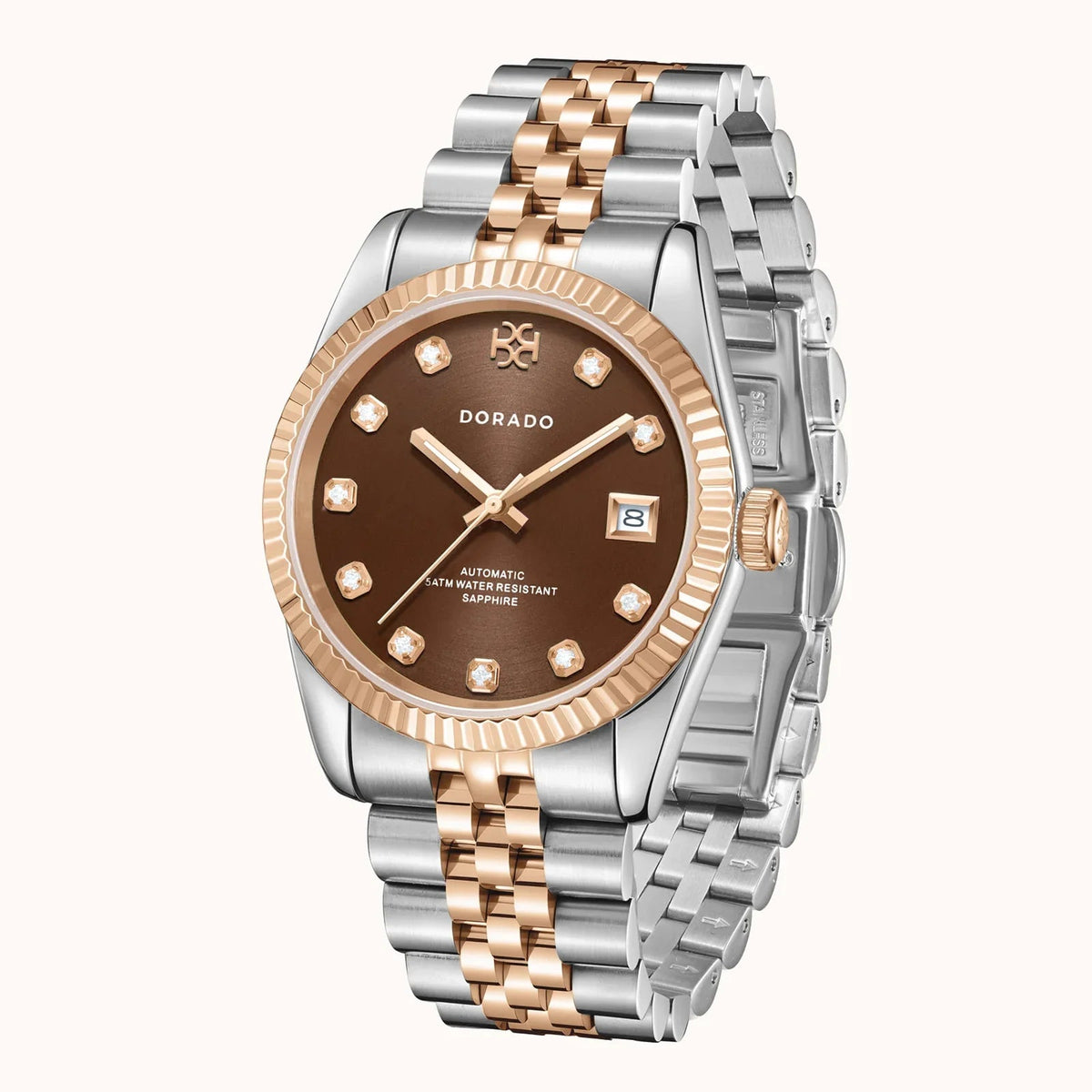 DORADO Rose Two Tone Timeless Watch - Chocolate