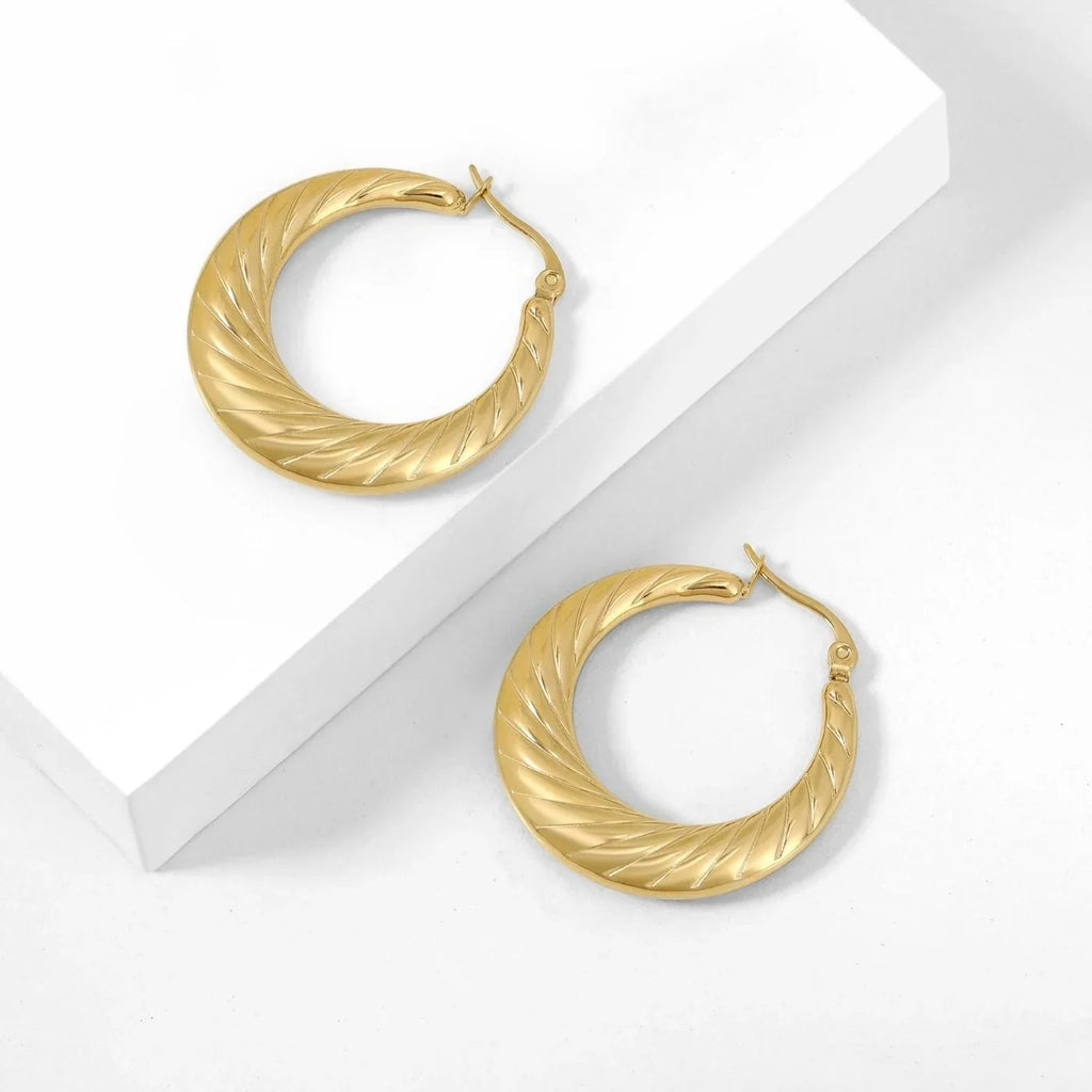 Etched Hoop Earrings