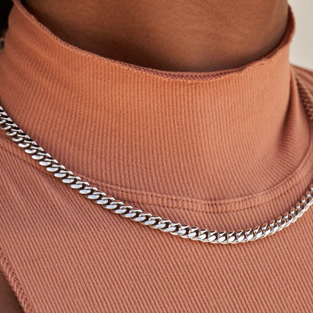 GLD Cuban Link Necklace in White Gold - 5mm