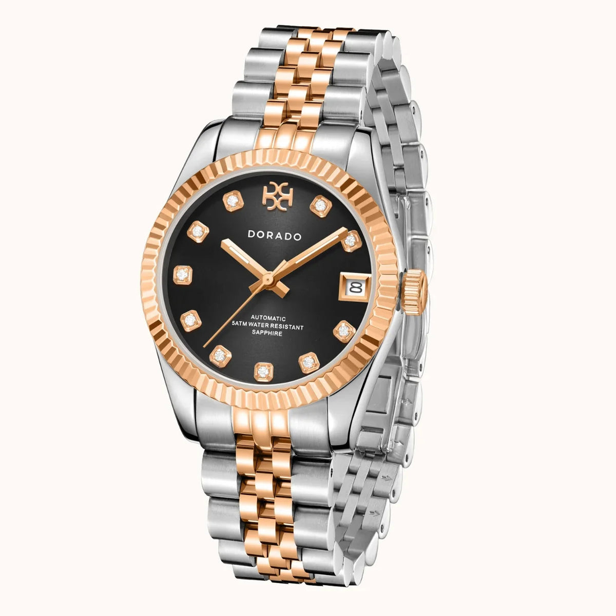 DORADO Rose Two Tone Timeless Watch - Black