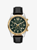 Oversized Lexington Two-Tone and Leather Watch