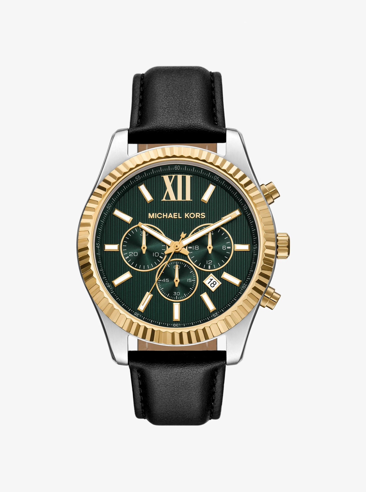 Oversized Lexington Two-Tone and Leather Watch