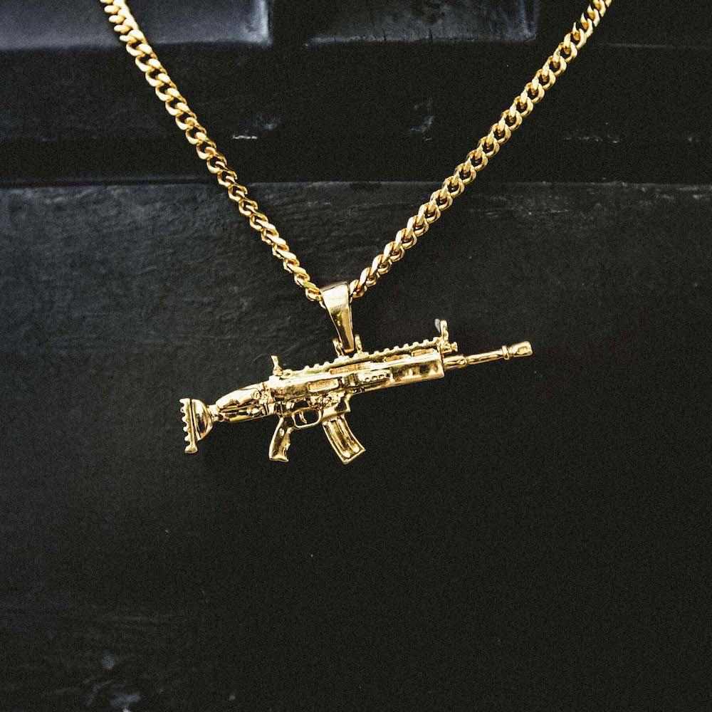 18k Vermeil SCAR Gun