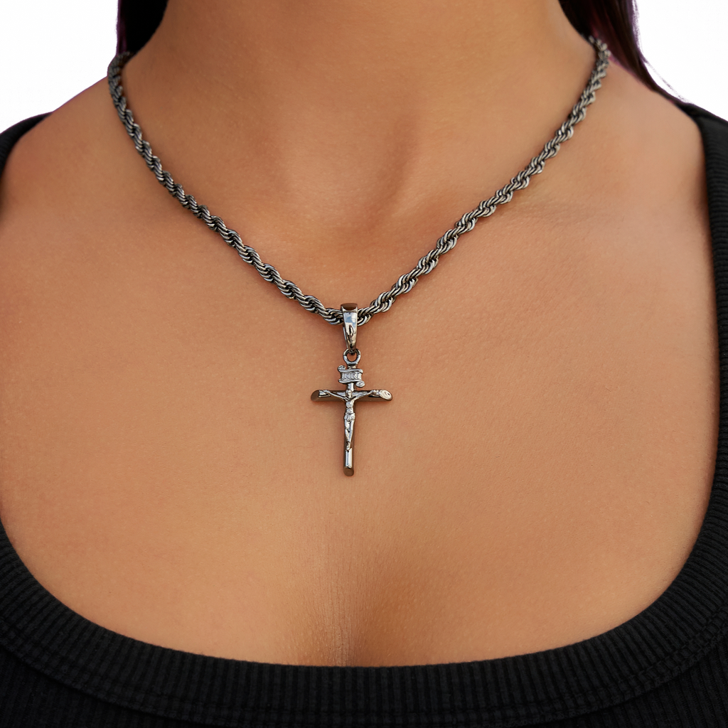 Crucifix Cross Pendant in Black
