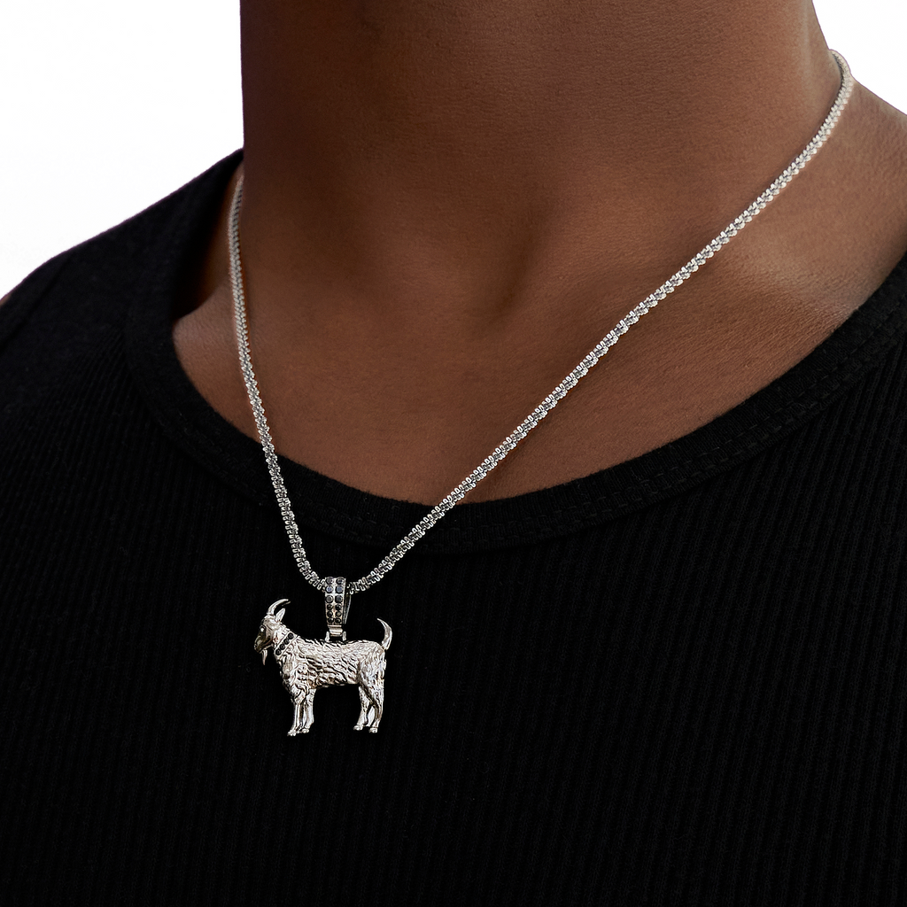Micro Simple Goat Pendant in Black