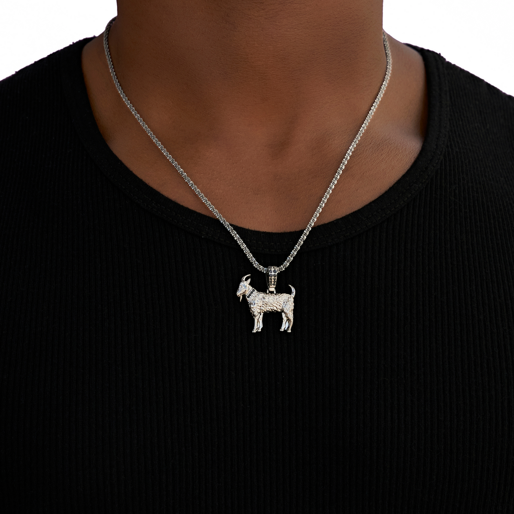 Micro Simple Goat Pendant in Black