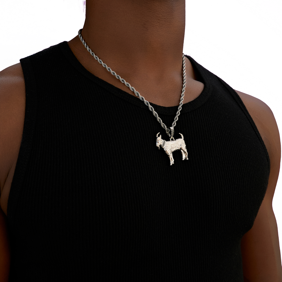 Simple Goat Pendant in Black
