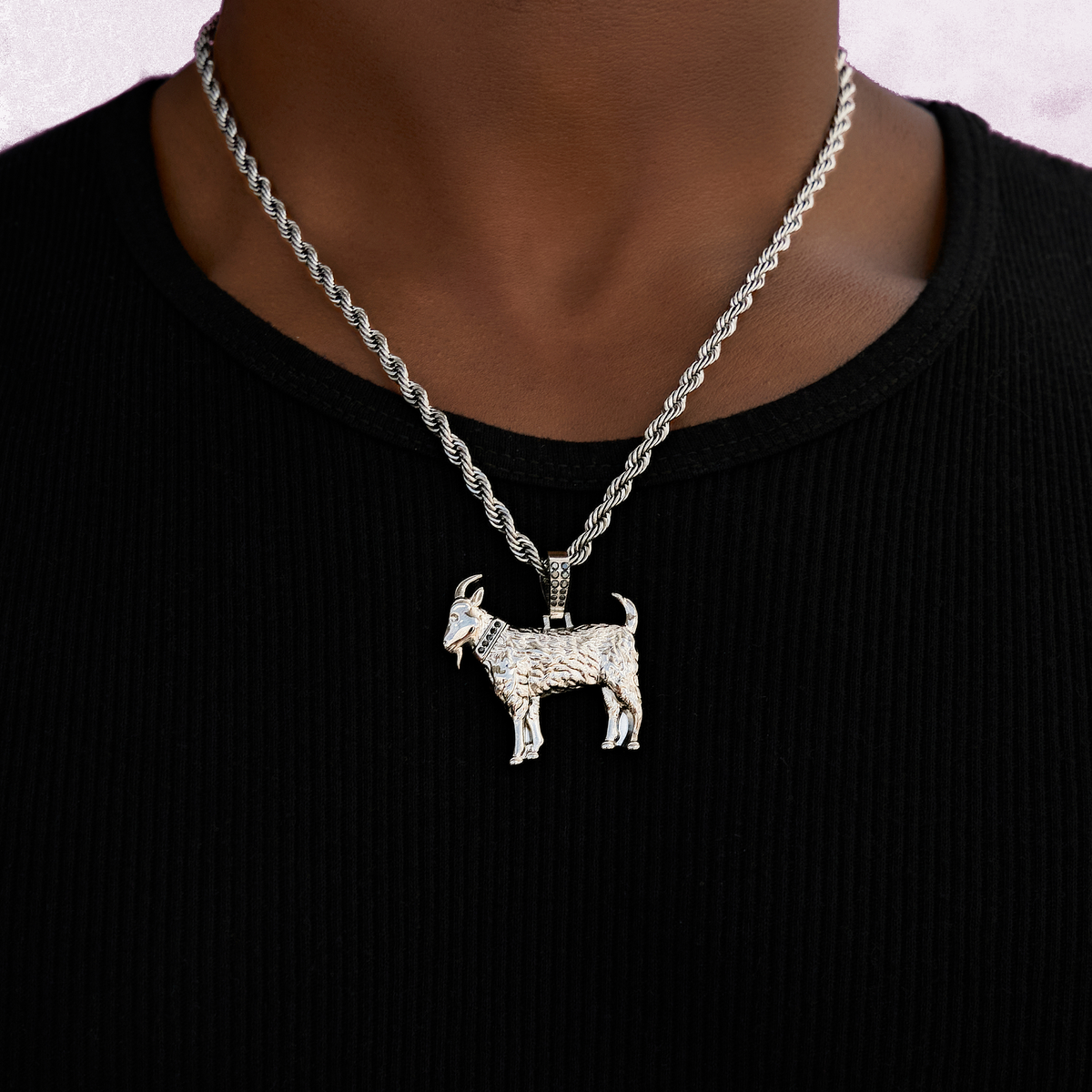 Simple Goat Pendant in Black