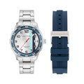 Nautica Nst Small 3-Hand Recycled Stainless Steel And Silicone Strap Watch Set