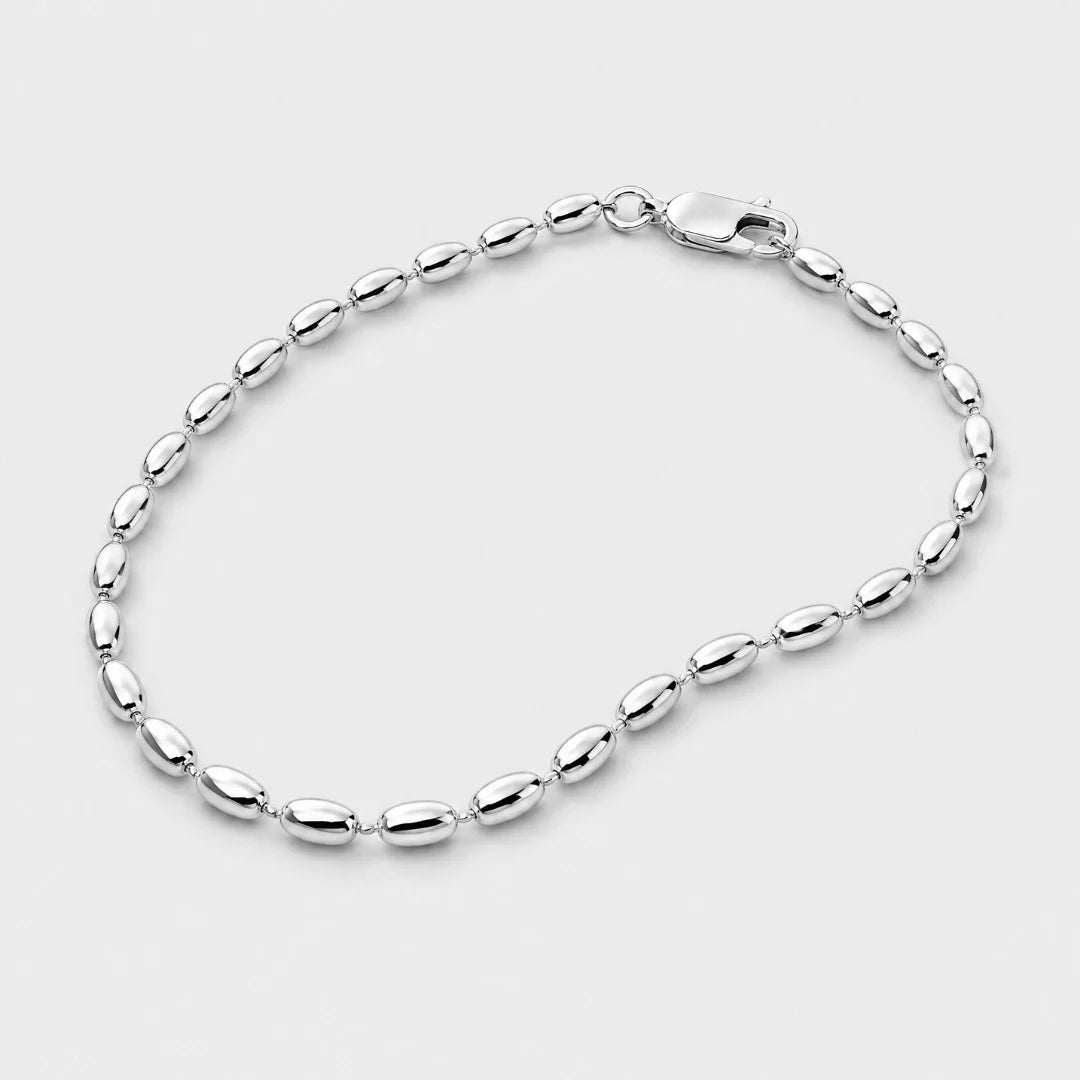 Women's Oval Bead Bracelet (Gold) - 2.5mm