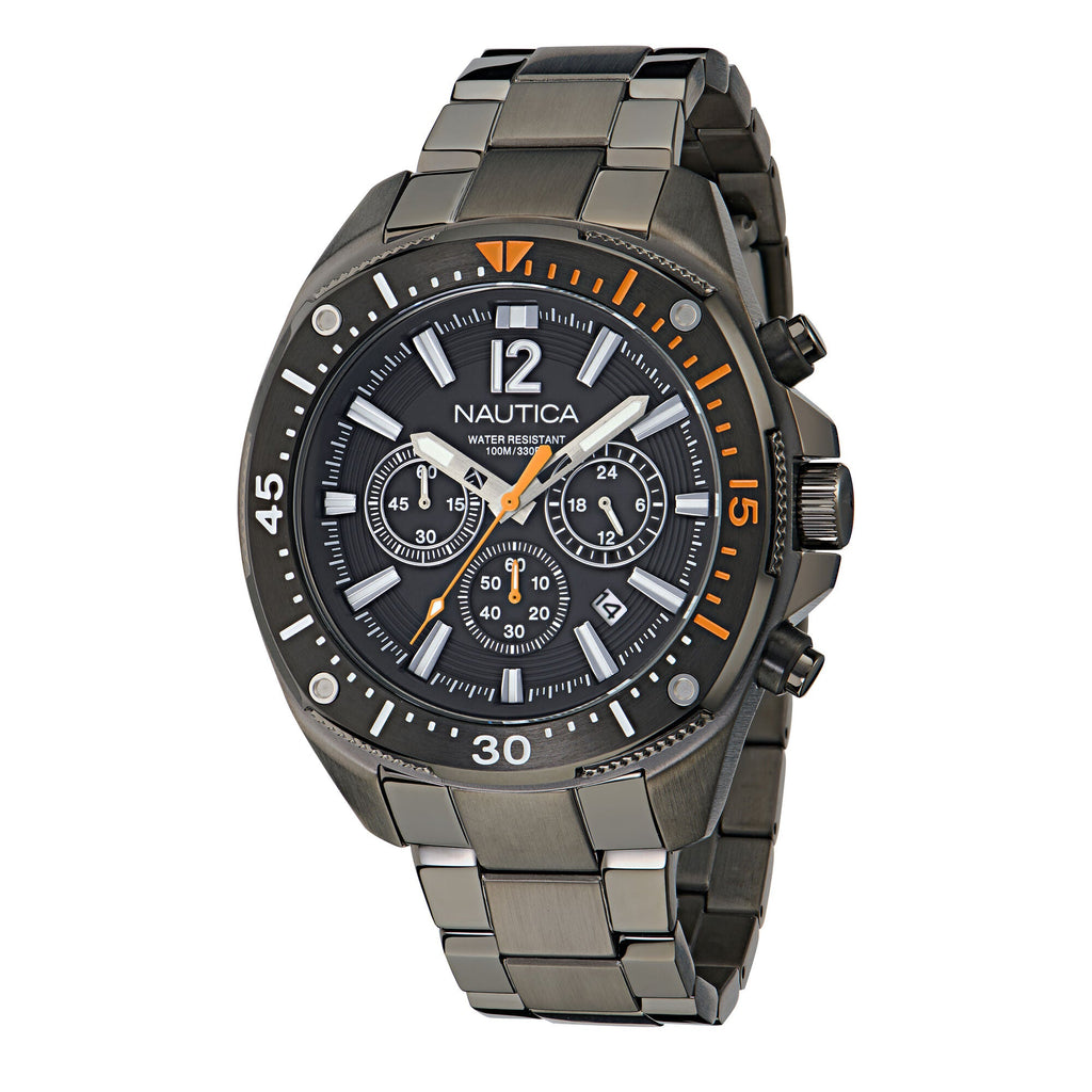 Nautica Mens Nct Blue Sail Chronograph Stainless Steel Watch