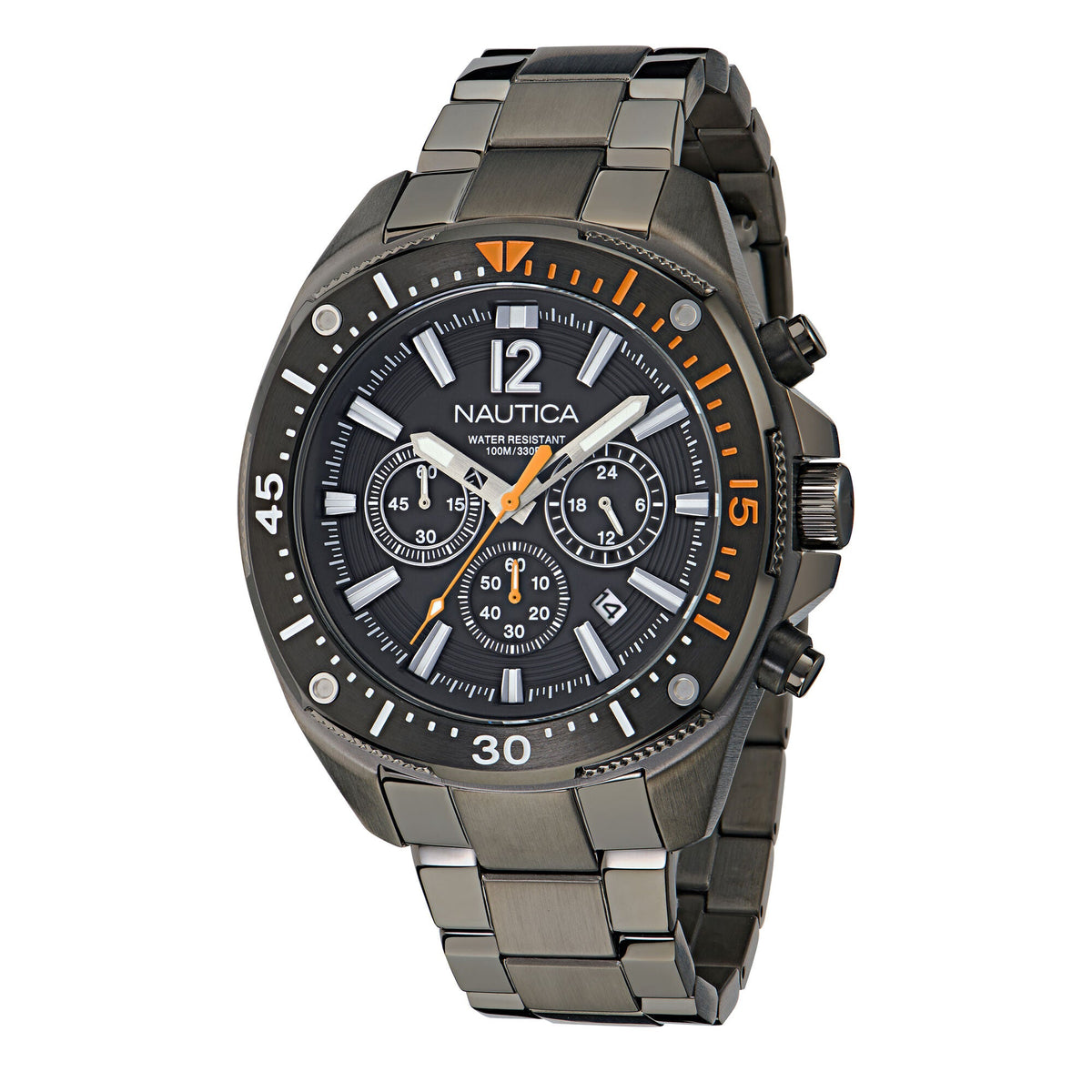 Nautica Mens Nct Blue Sail Chronograph Stainless Steel Watch