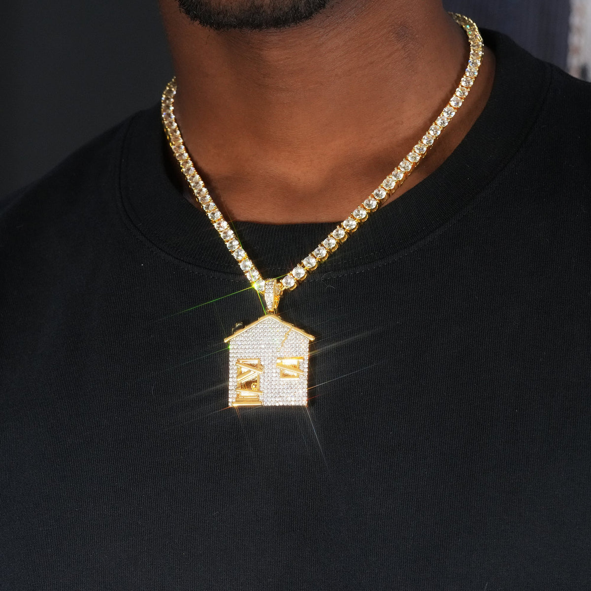 Hip Hop Micro-inlaid AAA CZ Cute House Pendant