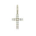 Men's Moissanite Diamond Cross Micro Pendant in Yellow Gold Vermeil