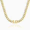Initials Choker w/ XL Cuban Chain
