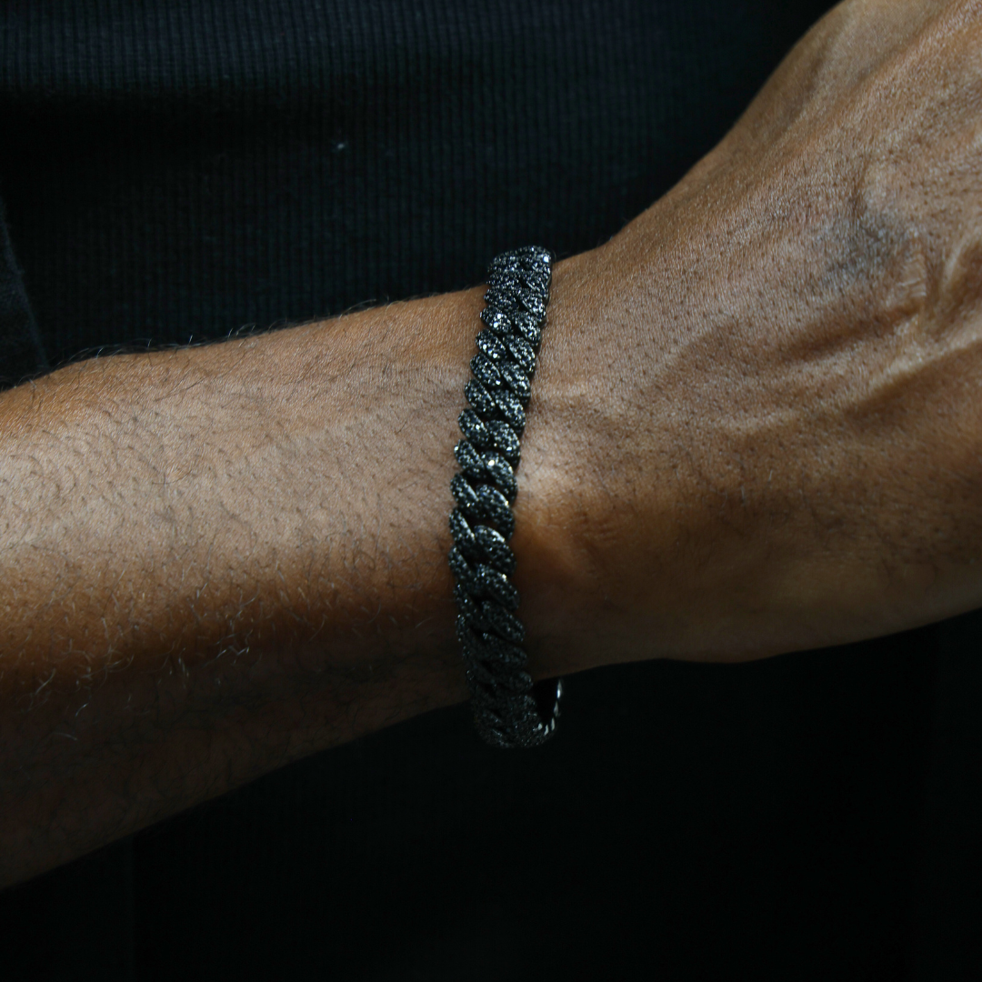 Iced Cuban Bracelet (Black) - 10mm
