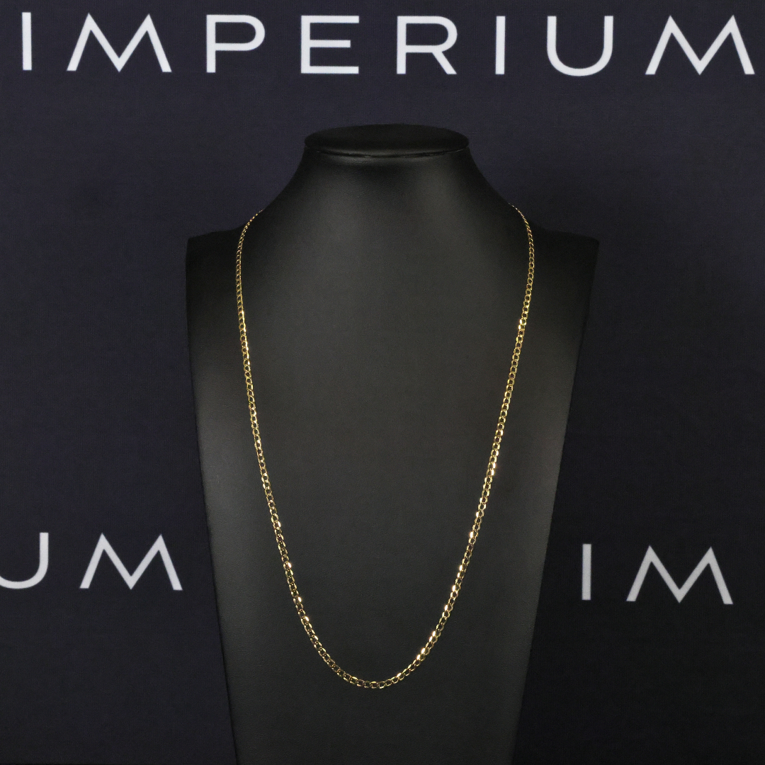 Solid Gold Italian Curb Link Chain - 3mm