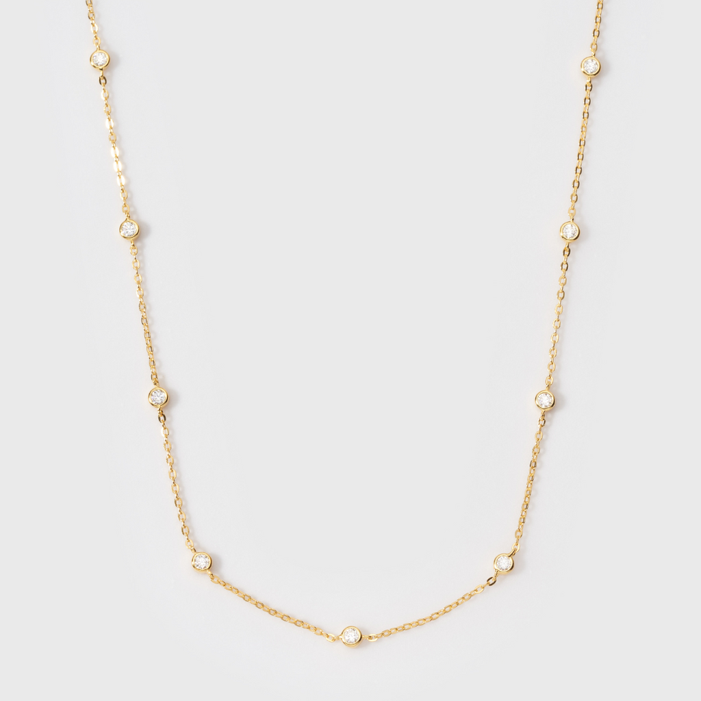 Moissanite Novem Necklace (Gold)