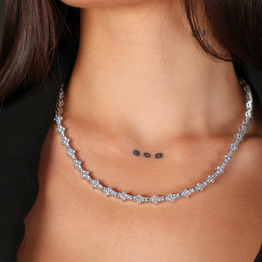 Women's Honeycomb Tennis Chain (Silver) - 6.5mm