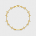 Iced Barbed Wire Bracelet (Gold) - 6mm