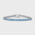 Women's Blue Diamonds Tennis Bracelet (Silver) - 4mm