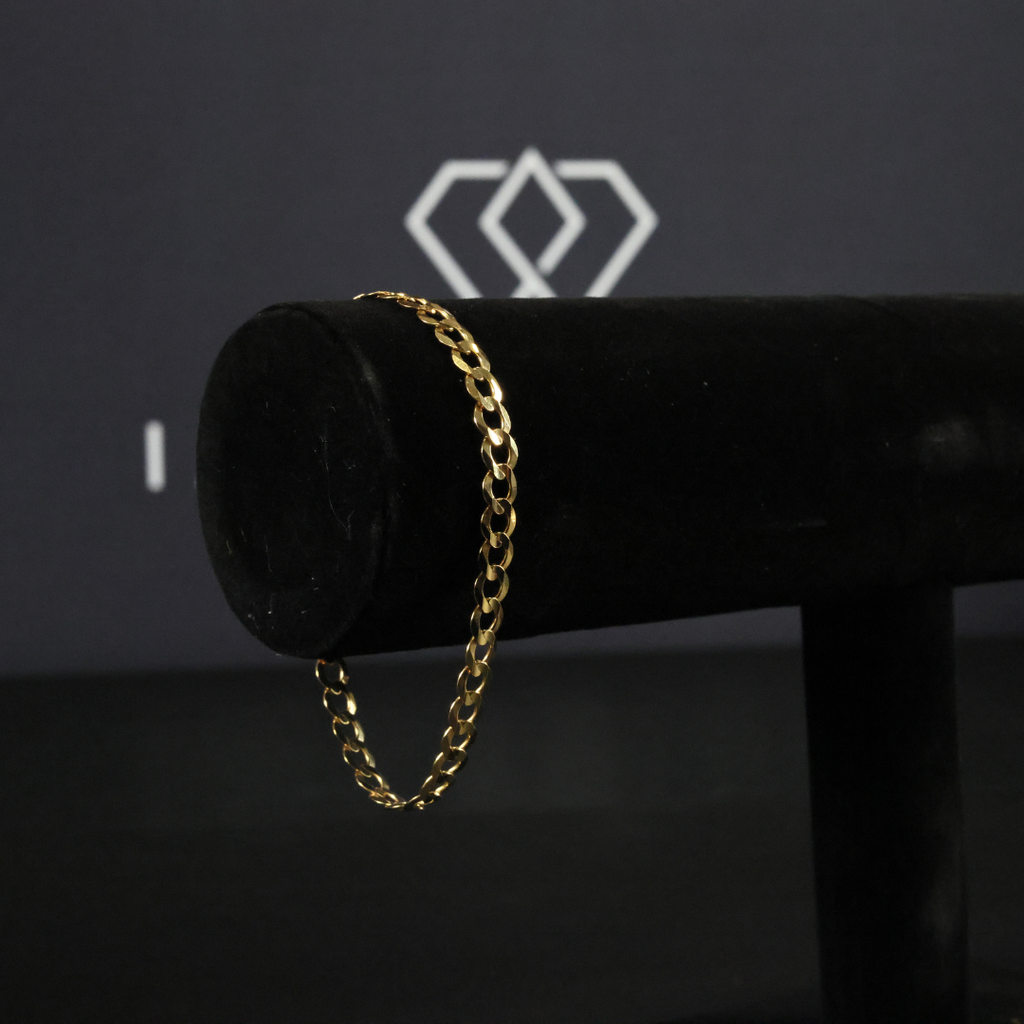 Solid Gold Italian Curb Link Bracelet - 6mm