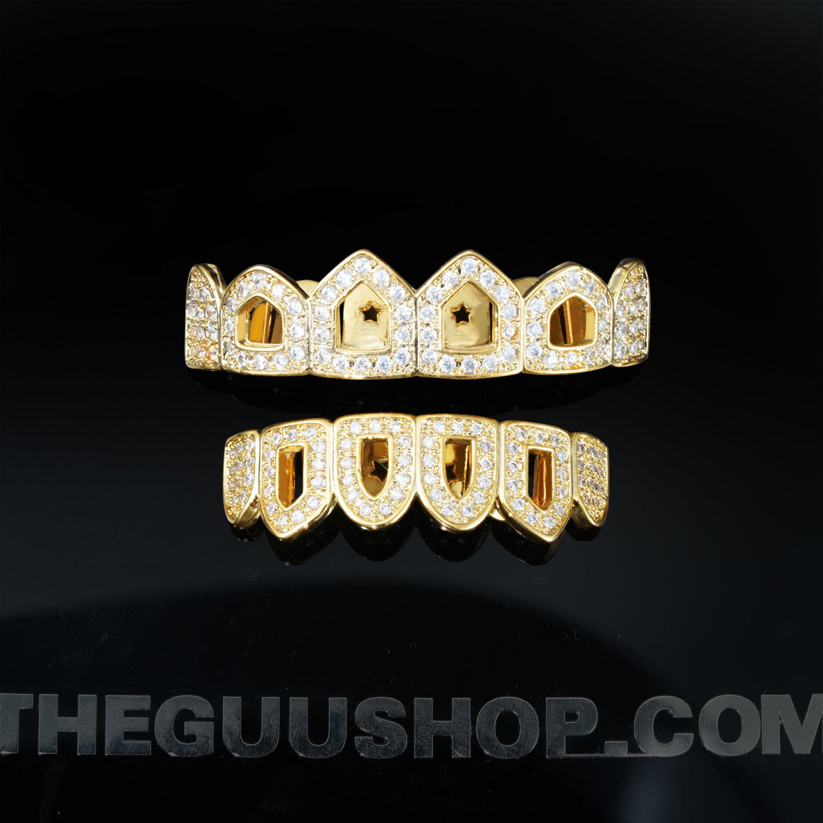Hip Hop  Hollow CZ Grillz Bar Iced Edition