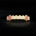 8 Hip Hop Gold-Plated  Teeth Grillz Bar Iced Edition