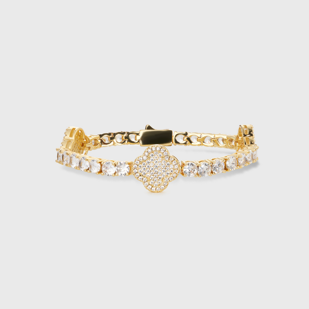 Clover Tennis Bracelet (Gold) - 4mm