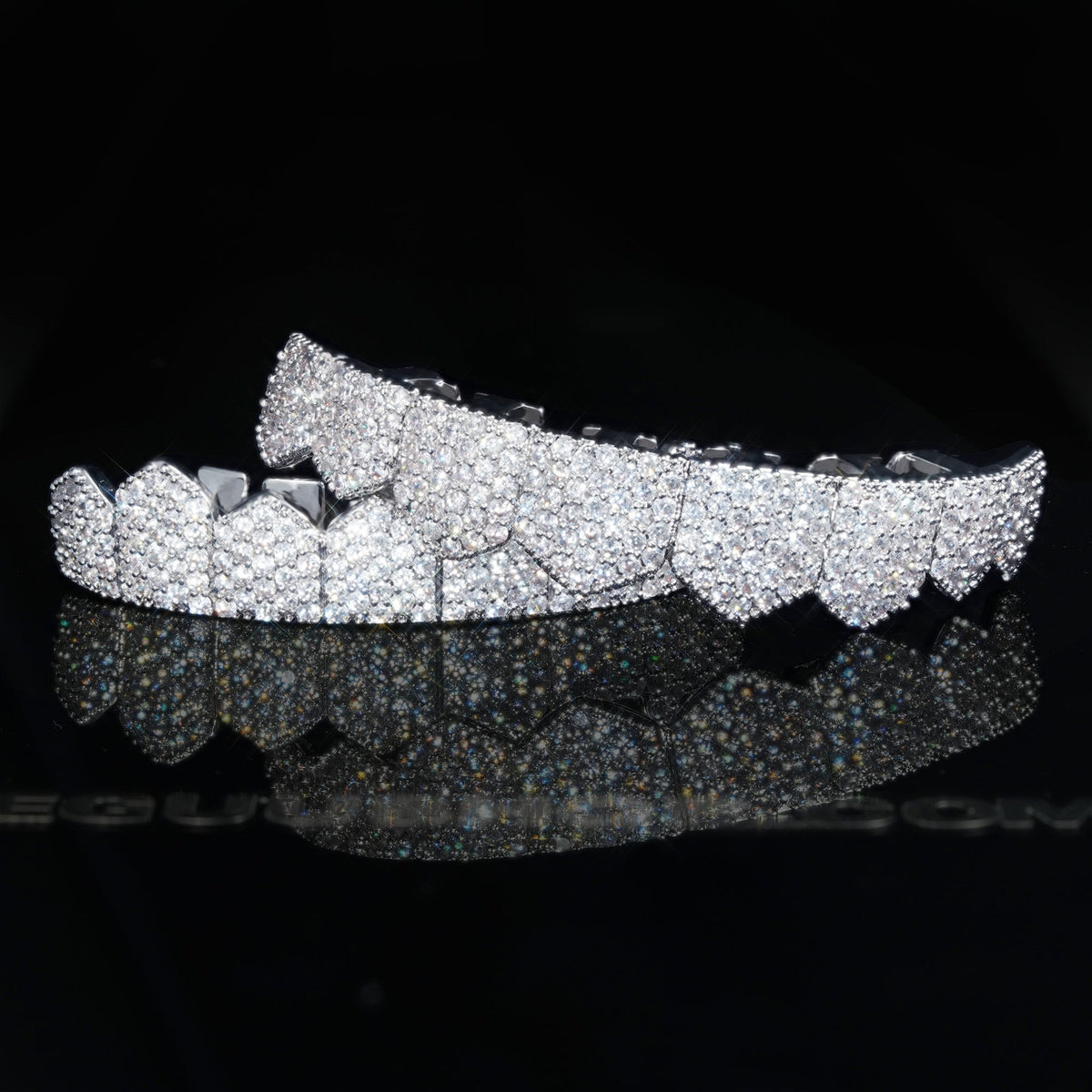 Yellow Gold-Plated Grillz Bar Iced Edition