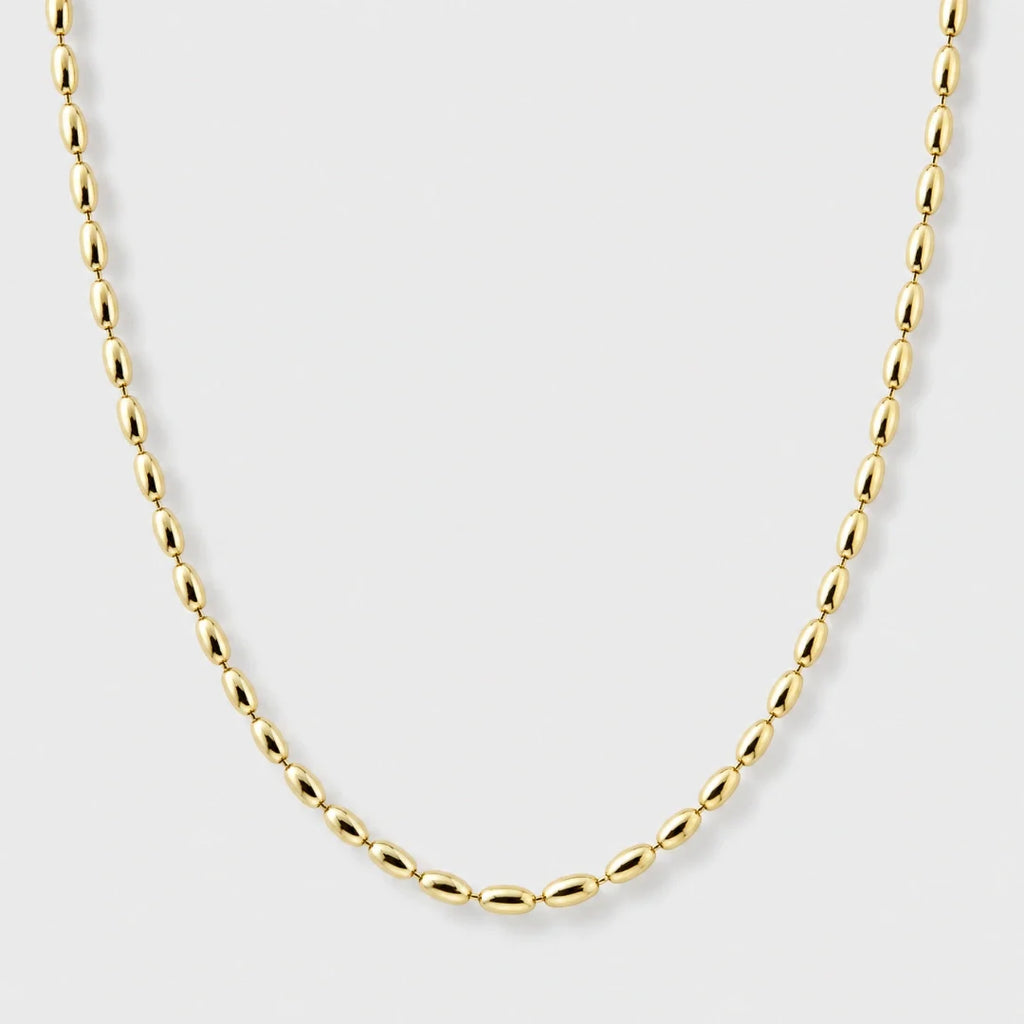 Women's Oval Bead Chain (Gold) - 2.5mm