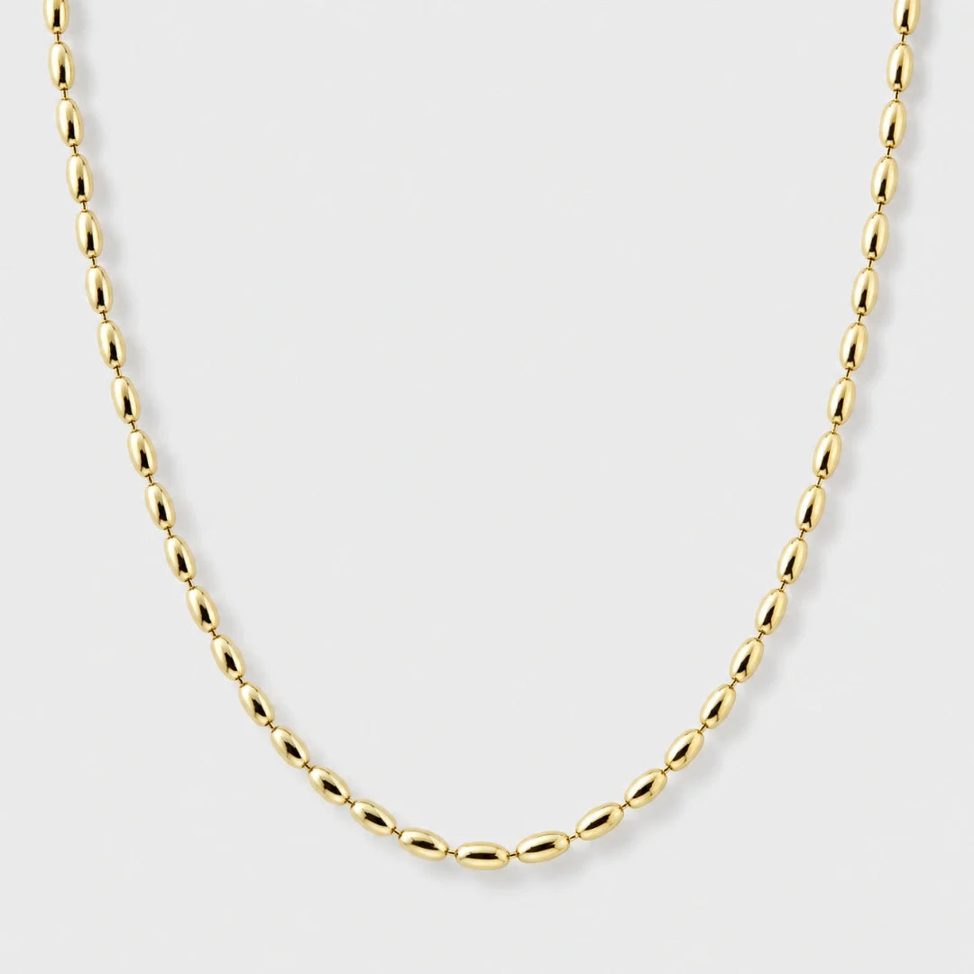 Women's Oval Bead Chain (Gold) - 2.5mm