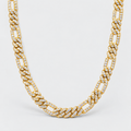 Iced Figaro Chain (Gold) - 7mm