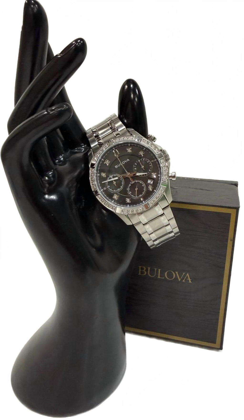 Men's Chronograph Classic Diamond Watch - 44Mm In Silver