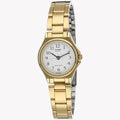 Casio Women’s White Dial Analog Watch with Gold Bracelet - LTP-1130N-7B