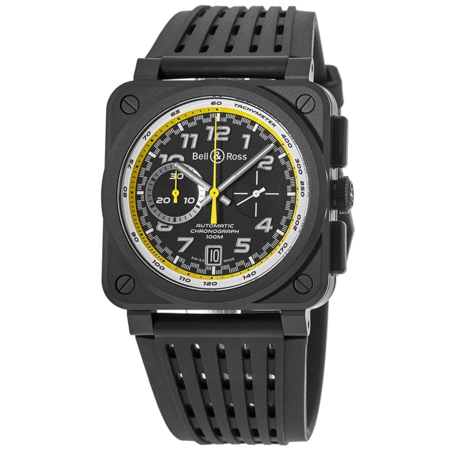Bell & Ross BR 03-94 Limited Edition Black Ceramic Rubber Strap Men's Watch BR0394-RS20/SRB
