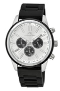 Porsamo Bleu Logan Chronograph Silicon Silver Tone & Black Men's Watch 1451ALOR