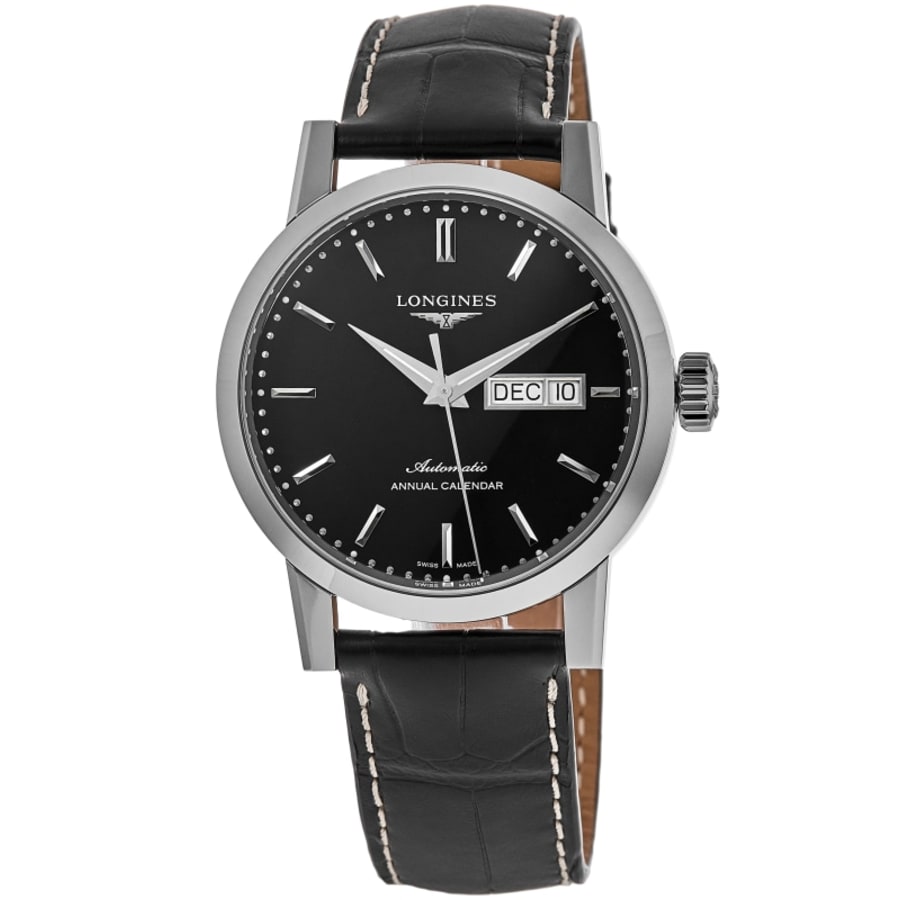 Longines Heritage 1832 Automatic Black Dial Leather Strap Men's Watch L4.827.4.52.0